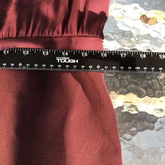 Diane Von Furstenberg DVF 12 burgundy sleeveless V-neck faux wrap semi sheer - Picture 10 of 16